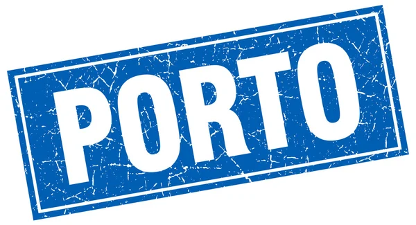 Винтажная марка Porto blue square grunge — стоковый вектор