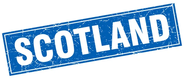 Escocia azul cuadrado grunge vintage aislado sello — Vector de stock
