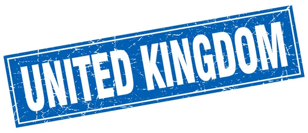 Ηνωμένο Βασίλειο μπλε τετράγωνο grunge vintage απομονωμένες σφραγίδα — Διανυσματικό Αρχείο
