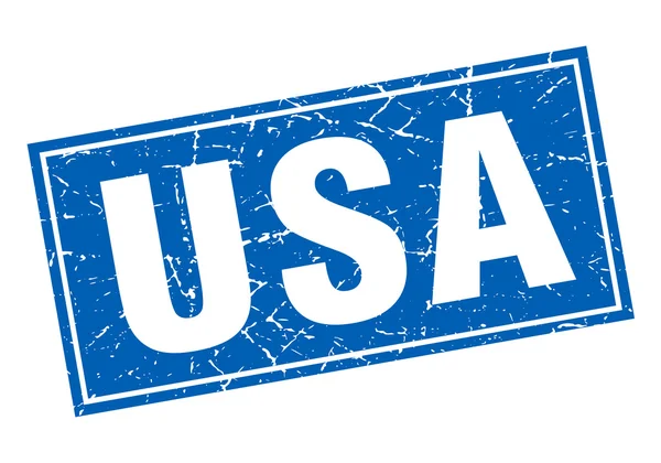 USA kék négyzet grunge vintage elszigetelt bélyegző — Stock Vector