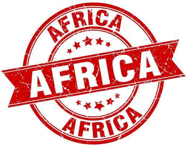 Африканская красная круглая гигантская винтажная марка — стоковый вектор