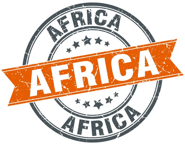Afrika kırmızı yuvarlak grunge vintage şerit damgası — Stok Vektör