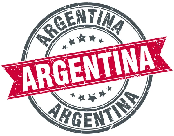 Argentina rojo redondo grunge vintage cinta sello — Archivo Imágenes Vectoriales