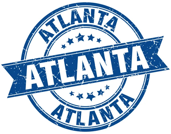 Atlanta bleu rond grunge timbre ruban vintage — Image vectorielle