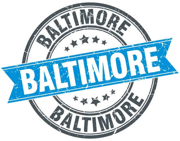 Baltimore blue round grunge vintage ribbon stamp — Stock Vector