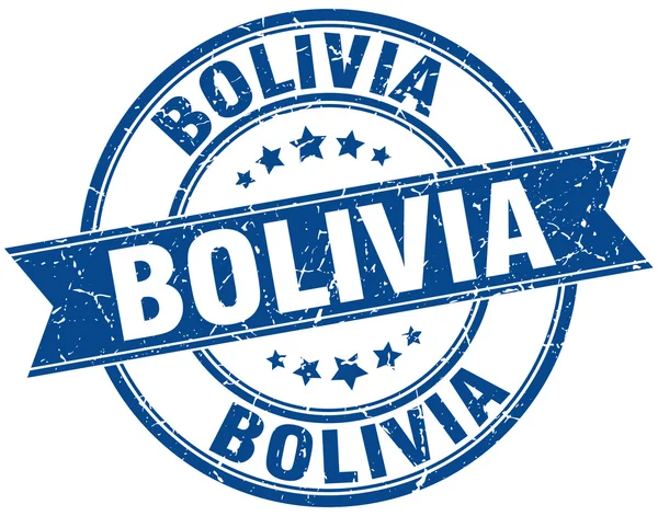 Sello de cinta vintage grunge redondo azul Bolivia — Archivo Imágenes Vectoriales