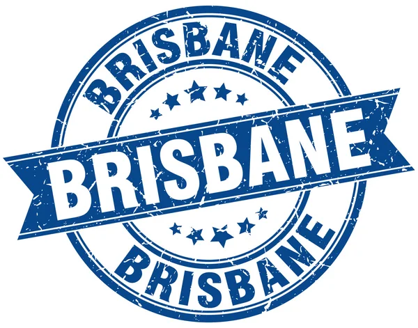 Brisbane azul redondo grunge vintage sello de cinta — Archivo Imágenes Vectoriales