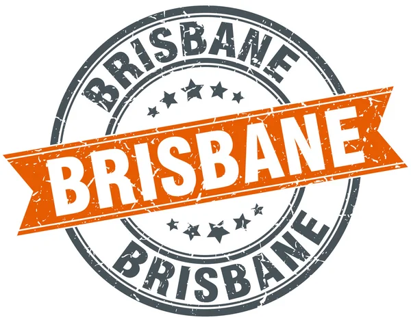 Brisbane rojo redondo grunge vintage sello de cinta — Archivo Imágenes Vectoriales