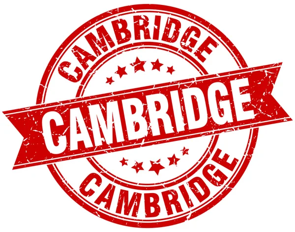 Cambridge rojo redondo grunge vintage cinta sello — Vector de stock