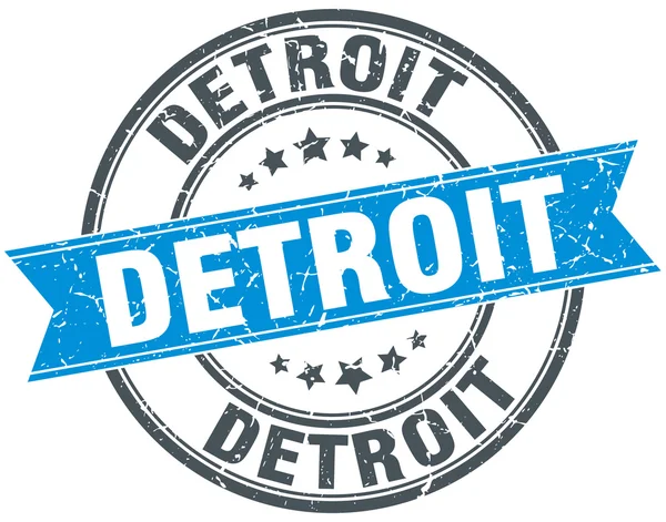 Detroit blue ronda grunge vintage cinta sello — Vector de stock