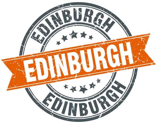 Edinburgh vermelho redondo grunge selo de fita vintage — Vetor de Stock