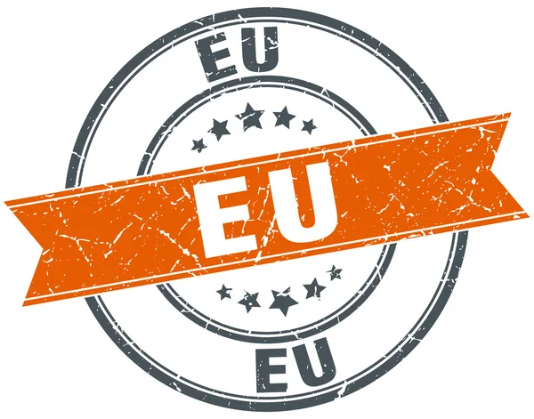 UE czerwony okrągły tło wstążka wzór pieczęci — Wektor stockowy