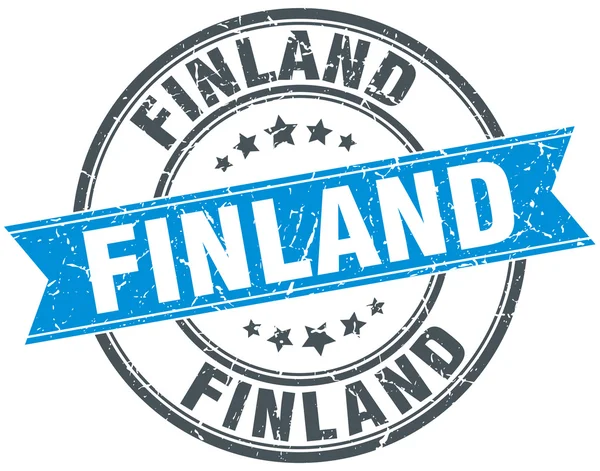 Finlandia azul redondo grunge vintage cinta sello — Archivo Imágenes Vectoriales