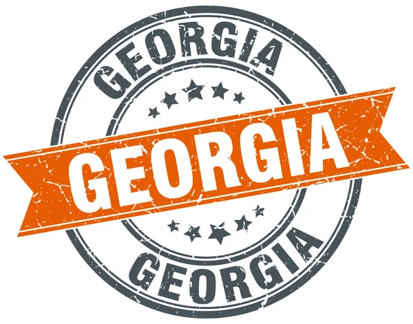 Georgia czerwony okrągły tło wstążka wzór pieczęci — Wektor stockowy