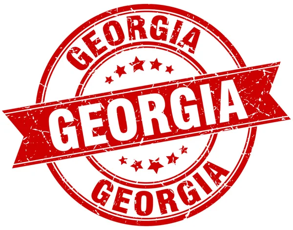 Georgia červené kulaté razítko vintage stuha grunge — Stockový vektor