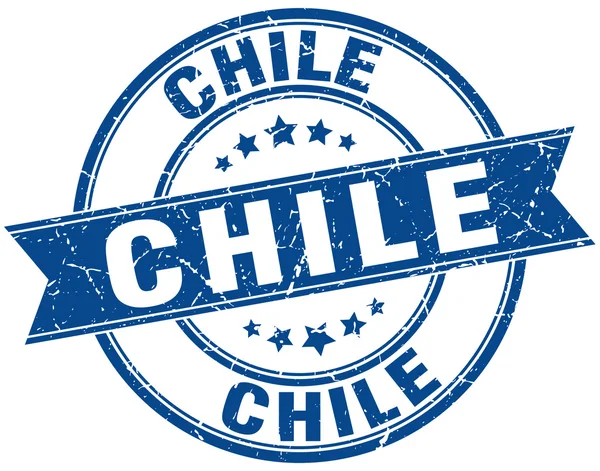 Chili bleu rond grunge millésime ruban timbre — Image vectorielle