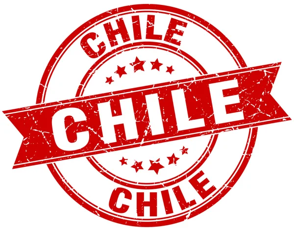 Chile vermelho redondo grunge selo de fita vintage — Vetor de Stock