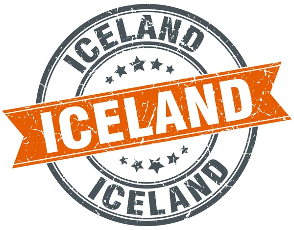 Islandia rojo redondo grunge vintage cinta sello — Vector de stock
