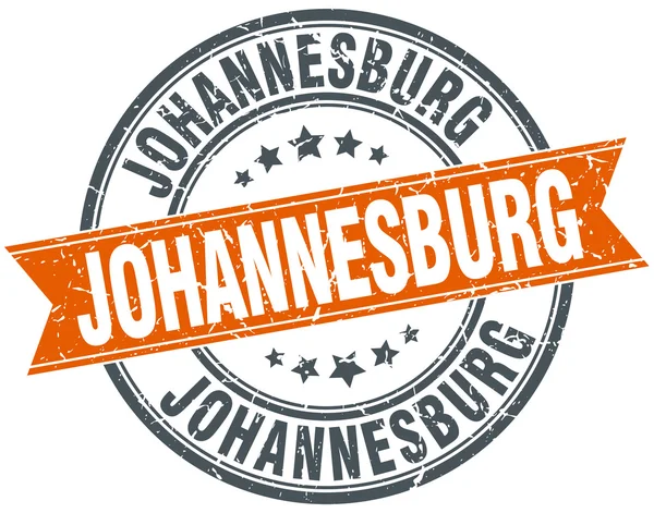 Johannesburg red round grunge vintage ribbon stamp — Stock Vector