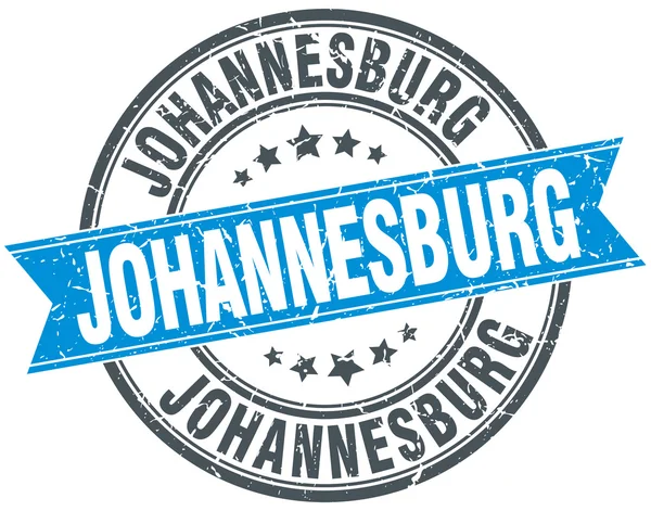 Johannesburg blue round grunge vintage ribbon stamp — Stock Vector