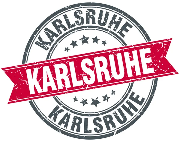 Karlsruhe vermelho redondo grunge selo de fita vintage —  Vetores de Stock