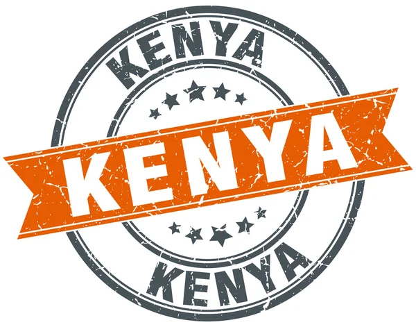Kenya kırmızı yuvarlak grunge vintage şerit damgası — Stok Vektör
