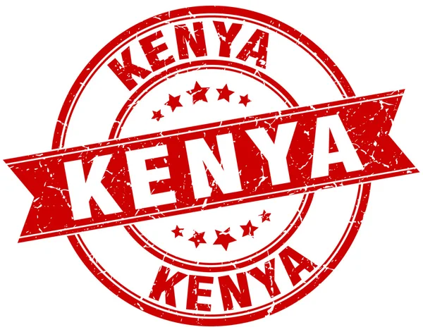 Kenya kırmızı yuvarlak grunge vintage şerit damgası — Stok Vektör