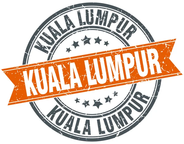 Kuala Lumpur red round grunge vintage ribbon stamp — Stock Vector