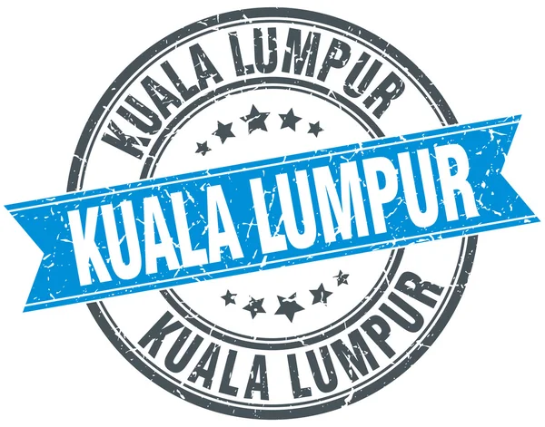 Kuala Lumpur blaue Runde Grunge jahrgang Multifunktionsleiste Stempel — Stockvektor