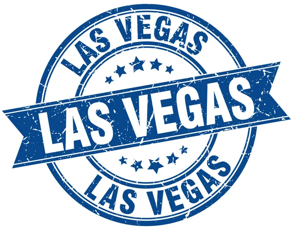 Las Vegas blauwe ronde grunge vintage lint stempel — Stockvector