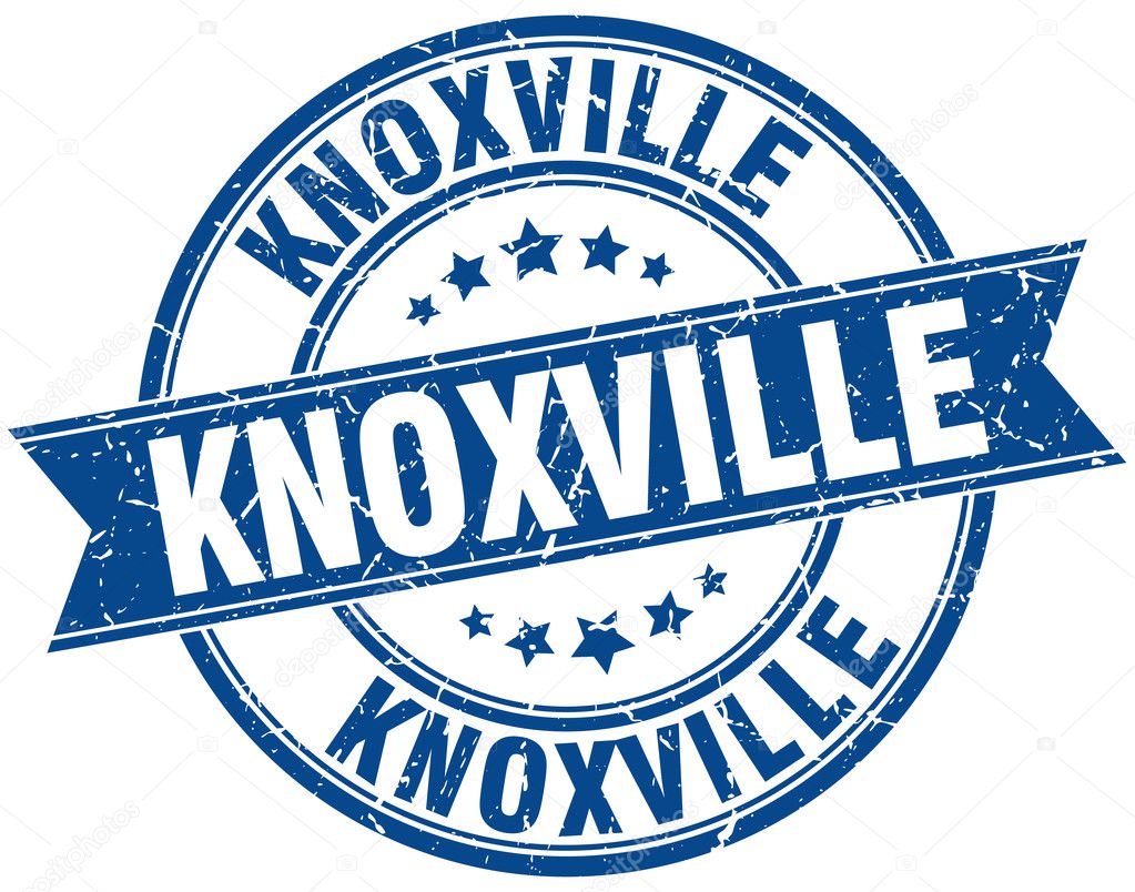 Knoxville blue round grunge vintage ribbon stamp