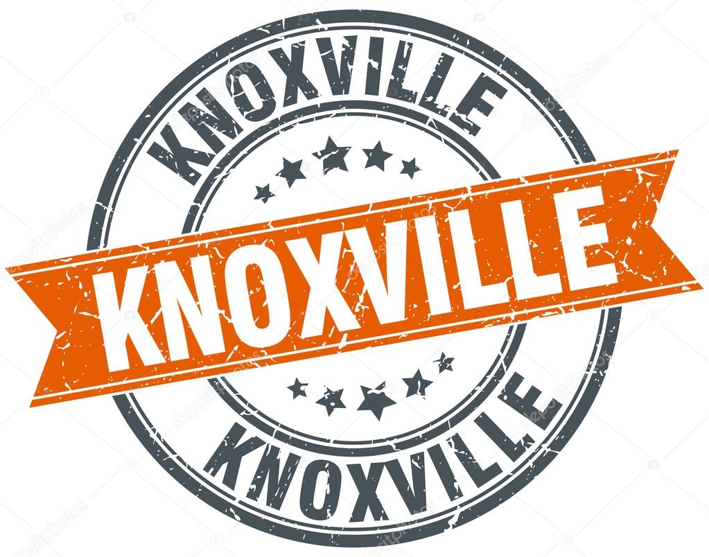 Knoxville red round grunge vintage ribbon stamp
