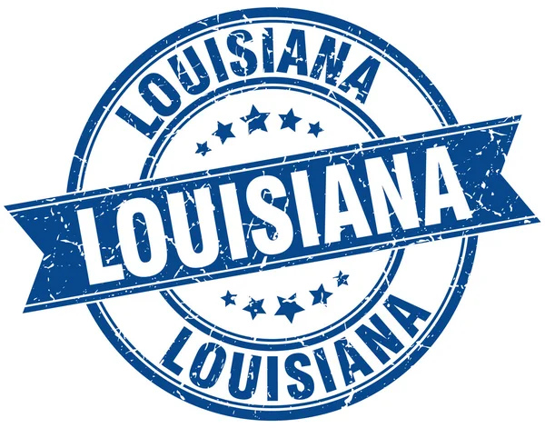 Luisiana azul redondo grunge vintage cinta sello — Vector de stock
