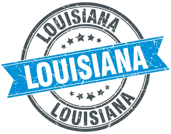 Luisiana azul redondo grunge vintage cinta sello — Vector de stock