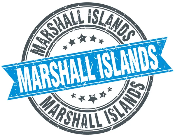 Sello de cinta vintage grunge redondo azul de las Islas Marshall — Vector de stock