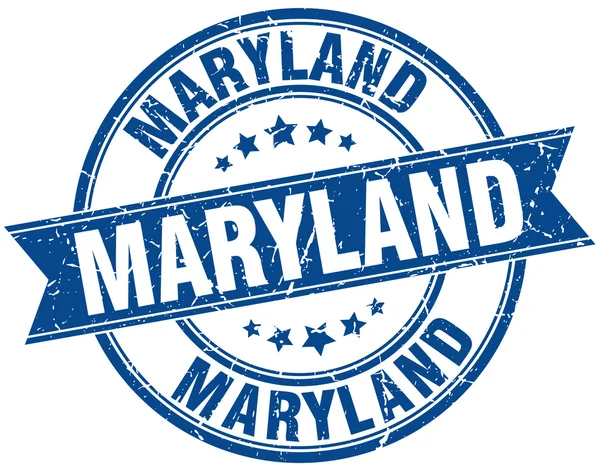 Maryland Mavi yuvarlak grunge vintage şerit damgası — Stok Vektör