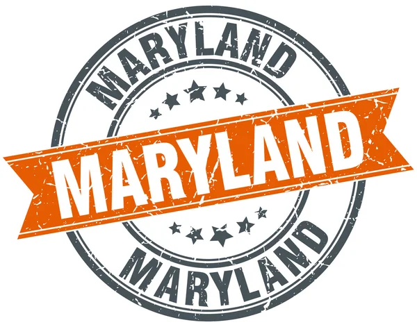 Maryland kırmızı yuvarlak grunge vintage şerit damgası — Stok Vektör
