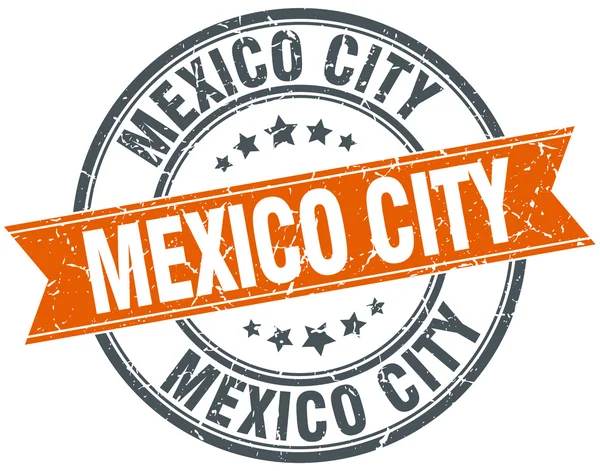 Cidade do México vermelho redondo grunge selo de fita vintage — Vetor de Stock