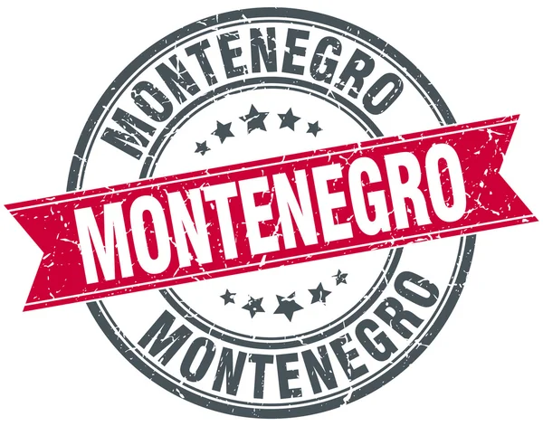 Montenegro vermelho redondo grunge selo de fita vintage —  Vetores de Stock
