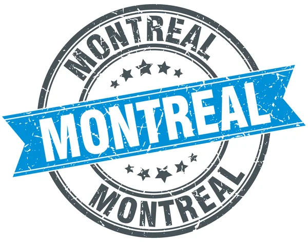 Montreal mavi yuvarlak grunge vintage şerit damgası — Stok Vektör