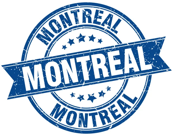 Montreal-blau Runde Grunge jahrgang Multifunktionsleiste Stempel — Stockvektor