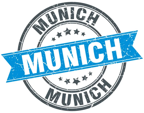 München blå runda grunge vintage band stämpel — Stock vektor