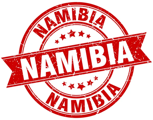 Namibia röda runda grunge vintage band stämpel — Stock vektor