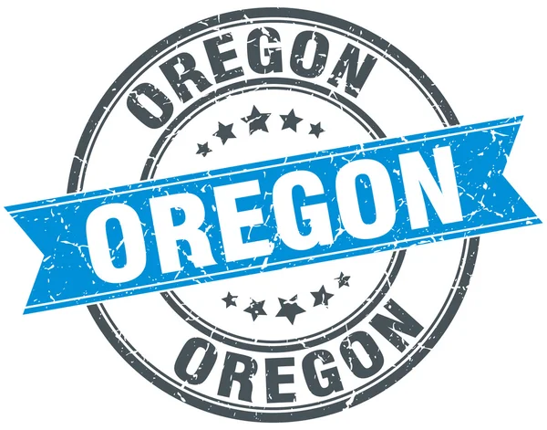 Oregon bleu rond ruban grunge timbre vintage — Image vectorielle