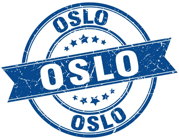 Oslo azul redondo grunge vintage cinta sello — Vector de stock