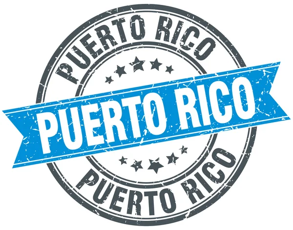 Puerto Rico blue round grunge vintage ribbon stamp — Stock Vector