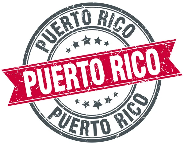 Porto Rico vermelho redondo grunge selo de fita vintage —  Vetores de Stock