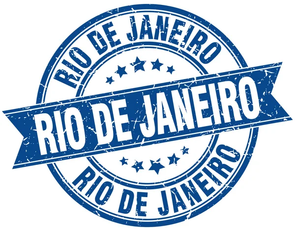 Rio De Janeiro azul redondo grunge selo de fita vintage —  Vetores de Stock