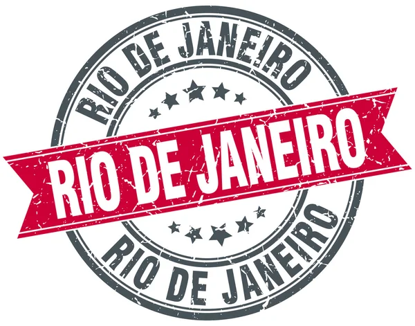 Ріо-де-Жанейро червоний круглі гранж vintage стрічки штамп — стоковий вектор