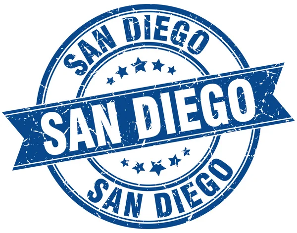 San Diego bleu rond grunge timbre ruban vintage — Image vectorielle